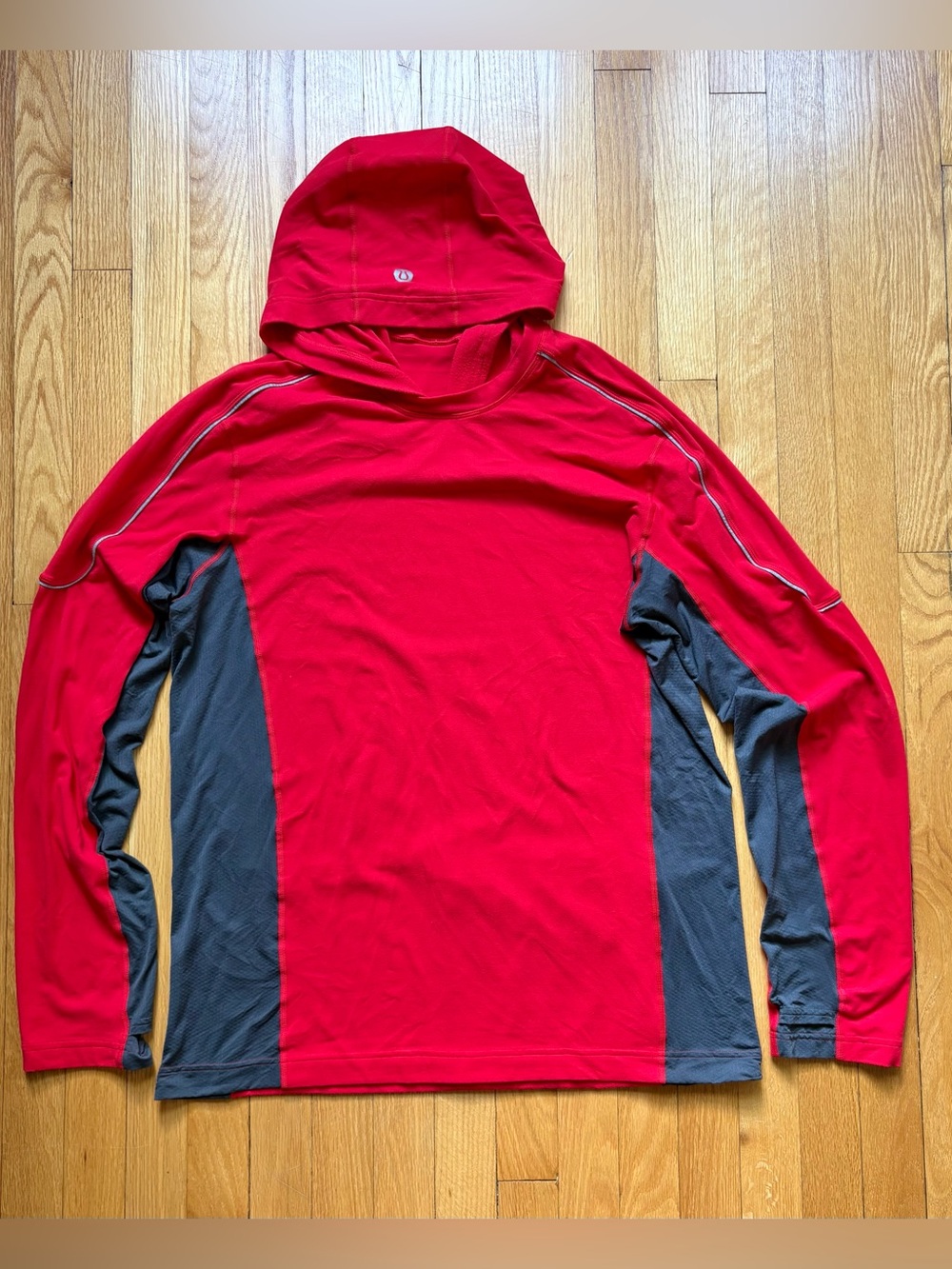 Lululemon Men’s Hoodie Performance Running XL X-Large Red Gray Trim